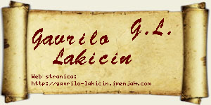 Gavrilo Lakičin vizit kartica